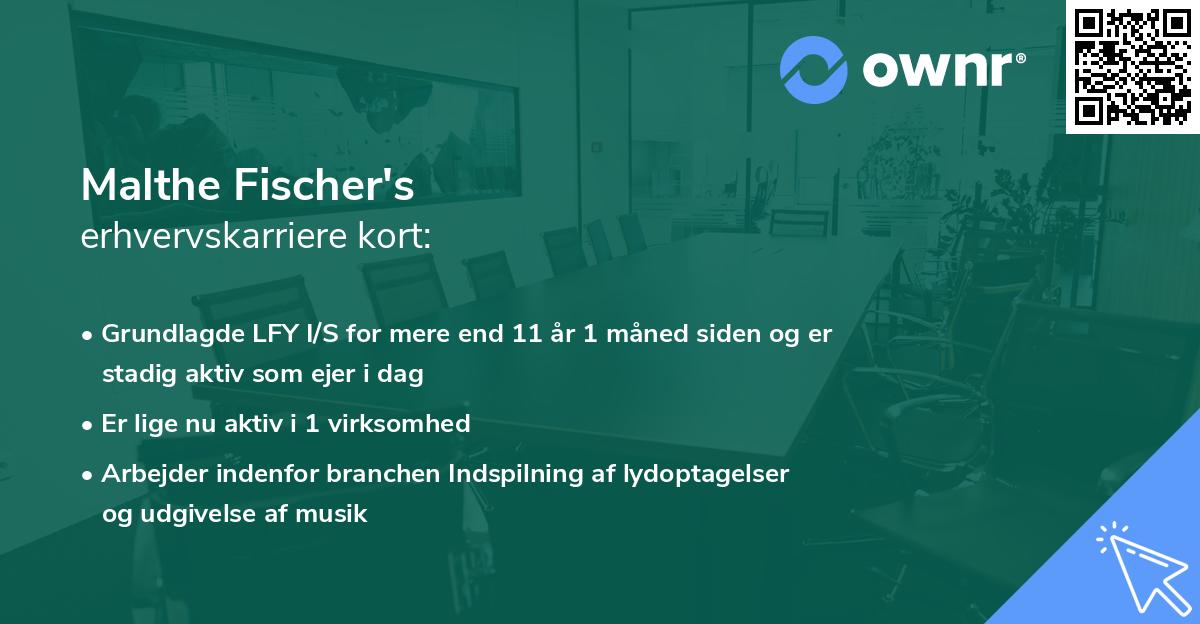 Malthe Fischer's erhvervskarriere kort