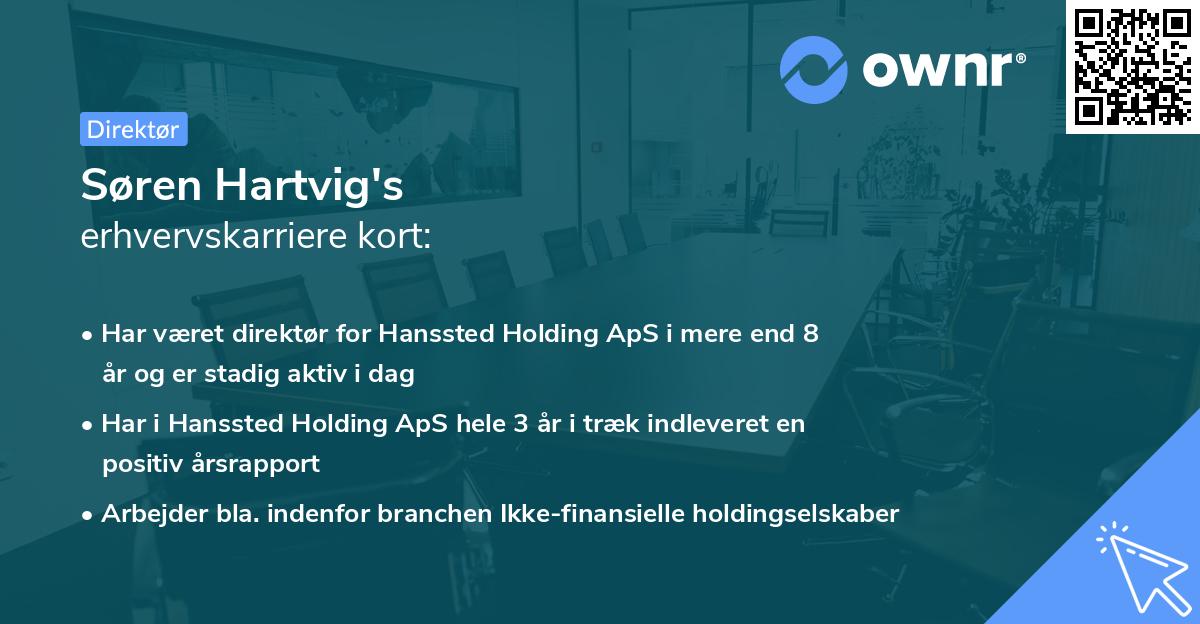Søren Hartvig's erhvervskarriere kort