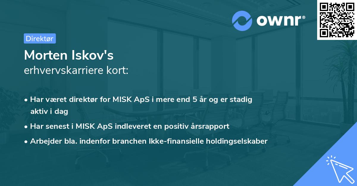 Morten Iskov's erhvervskarriere kort