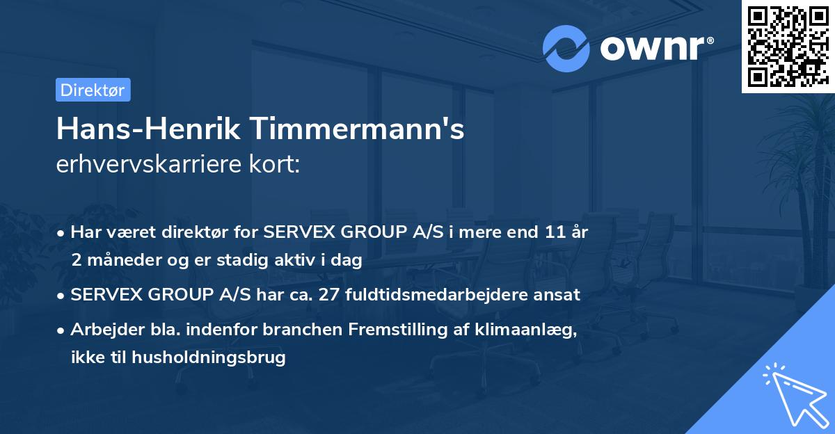 Hans-Henrik Timmermann's erhvervskarriere kort