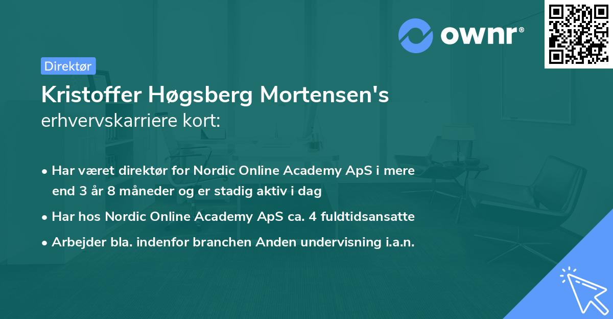 Kristoffer Høgsberg Mortensen's erhvervskarriere kort