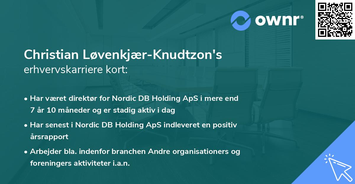 Christian Løvenkjær-Knudtzon's erhvervskarriere kort