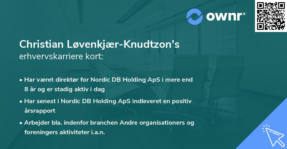 Christian Løvenkjær-Knudtzon's erhvervskarriere kort