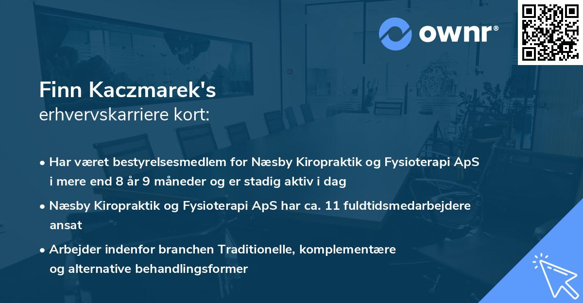 Finn Kaczmarek's erhvervskarriere kort
