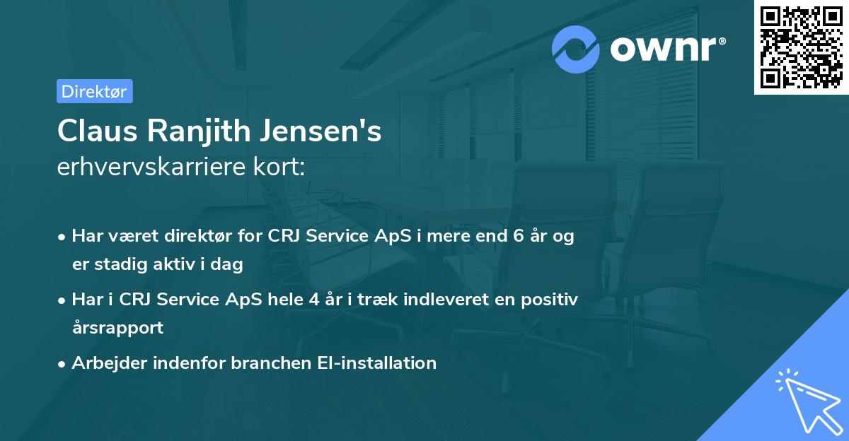 Claus Ranjith Jensen's erhvervskarriere kort