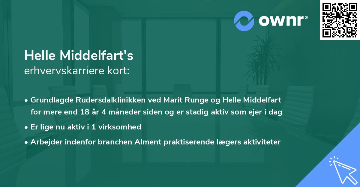 Helle Middelfart's erhvervskarriere kort