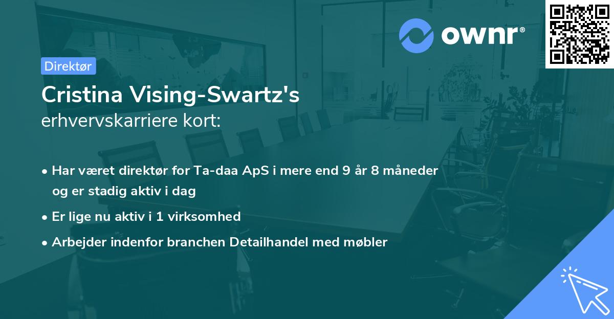 Cristina Vising-Swartz's erhvervskarriere kort