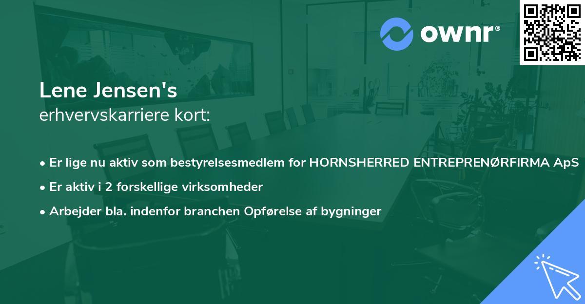 Lene Jensen's erhvervskarriere kort