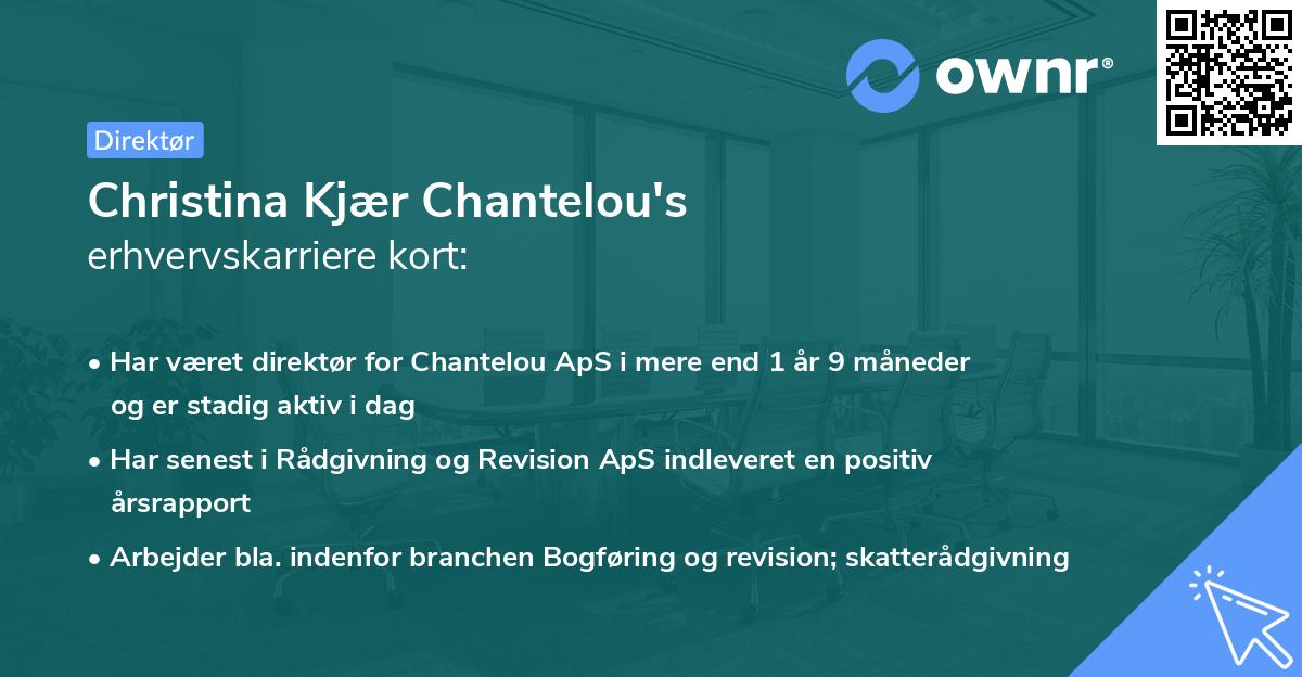 Christina Kjær Chantelou's erhvervskarriere kort