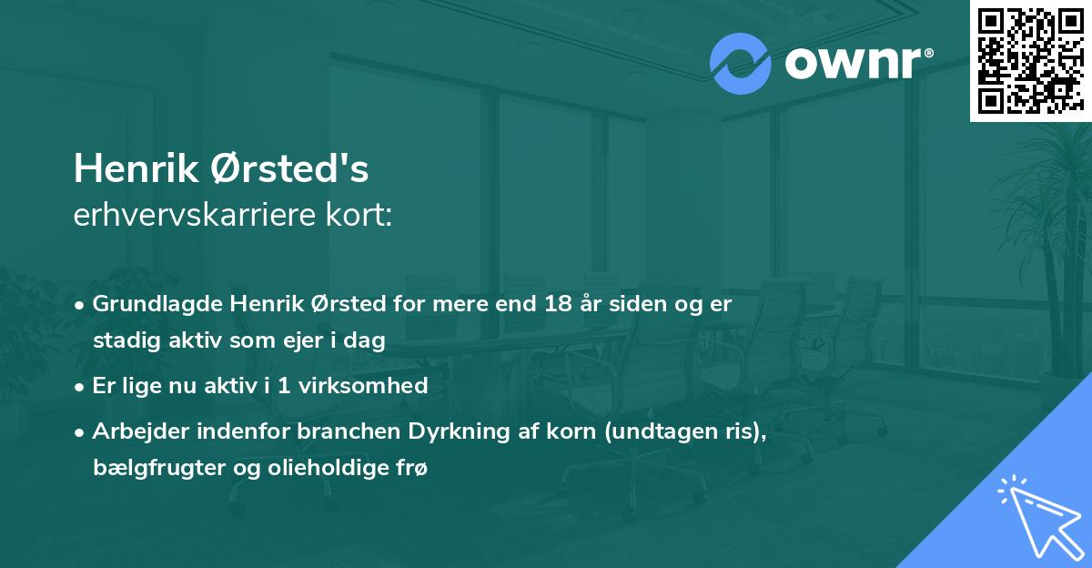 Henrik Ørsted's erhvervskarriere kort