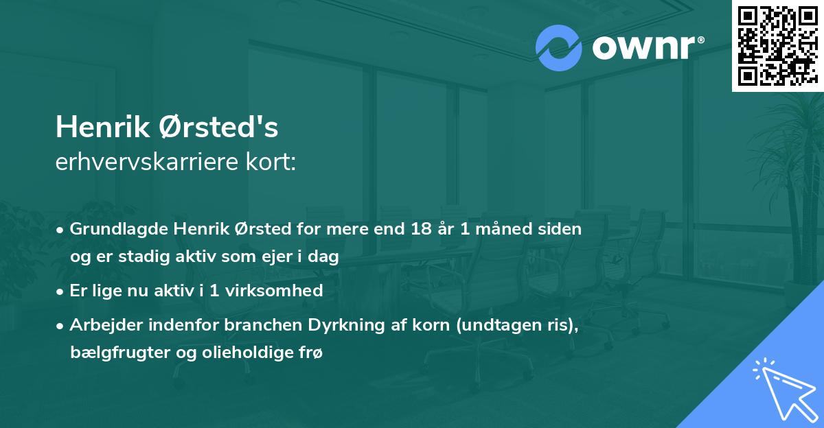 Henrik Ørsted's erhvervskarriere kort