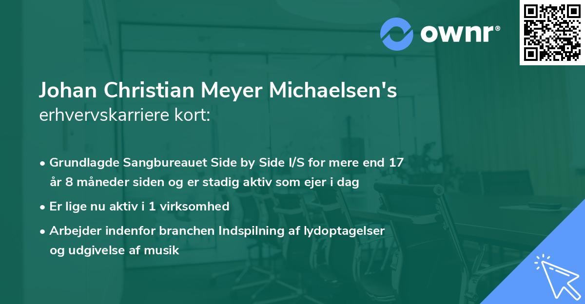 Johan Christian Meyer Michaelsen's erhvervskarriere kort