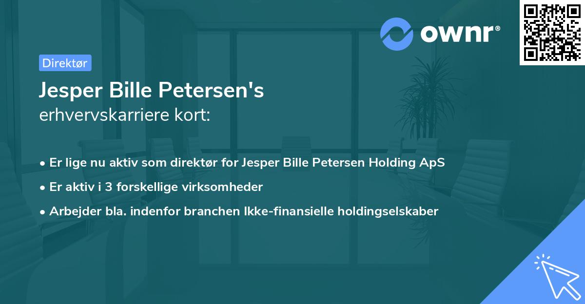 Jesper Bille Petersen's erhvervskarriere kort