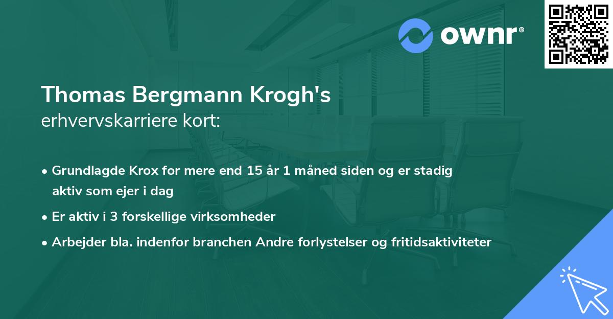 Thomas Bergmann Krogh's erhvervskarriere kort