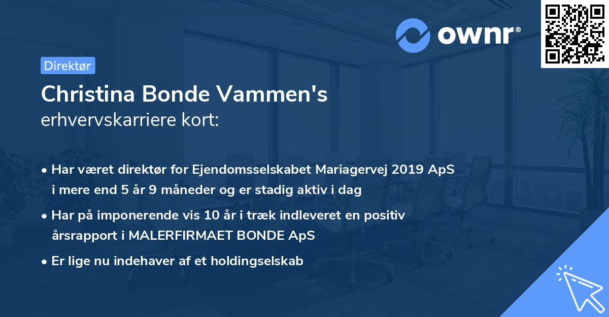 Christina Bonde Vammen's erhvervskarriere kort