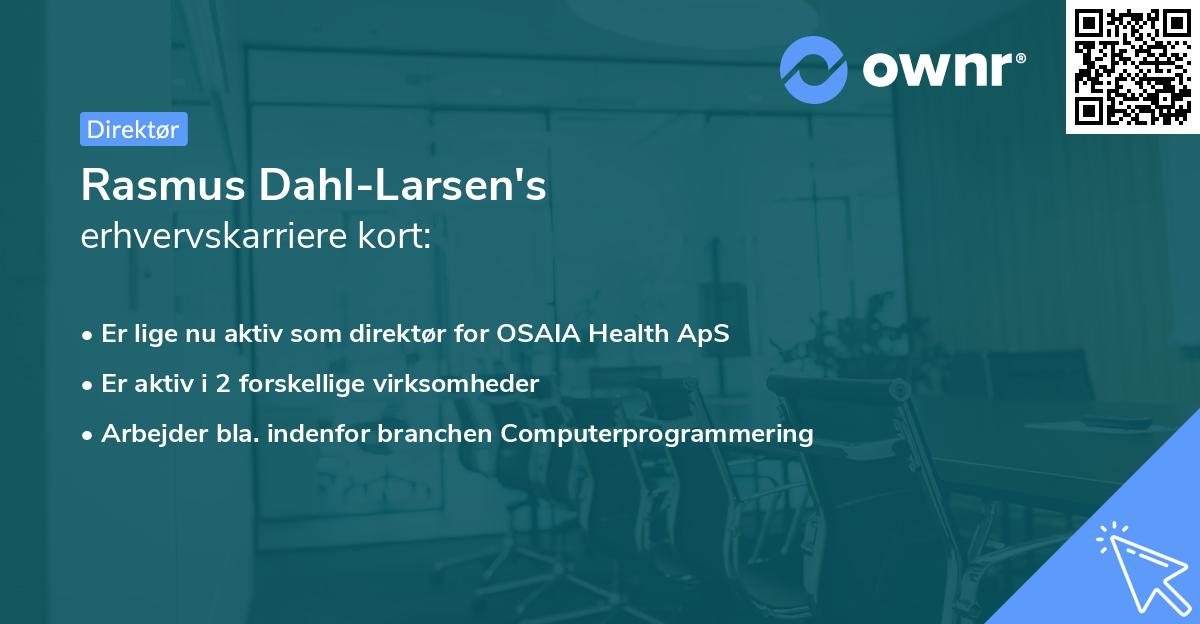 Rasmus Dahl-Larsen's erhvervskarriere kort