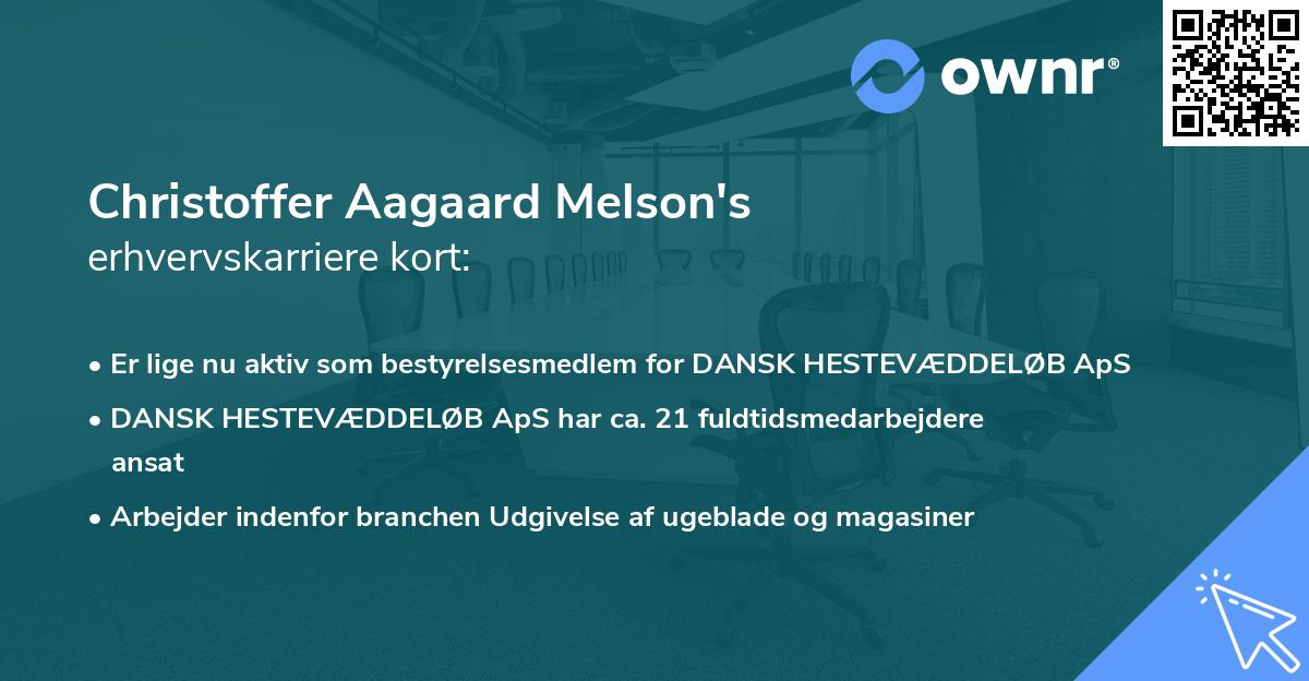 Christoffer Aagaard Melson's erhvervskarriere kort