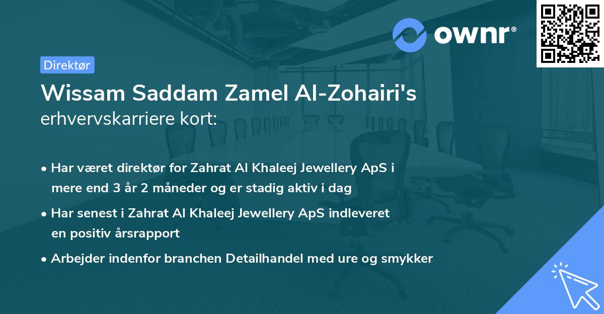 Wissam Saddam Zamel Al-Zohairi's erhvervskarriere kort