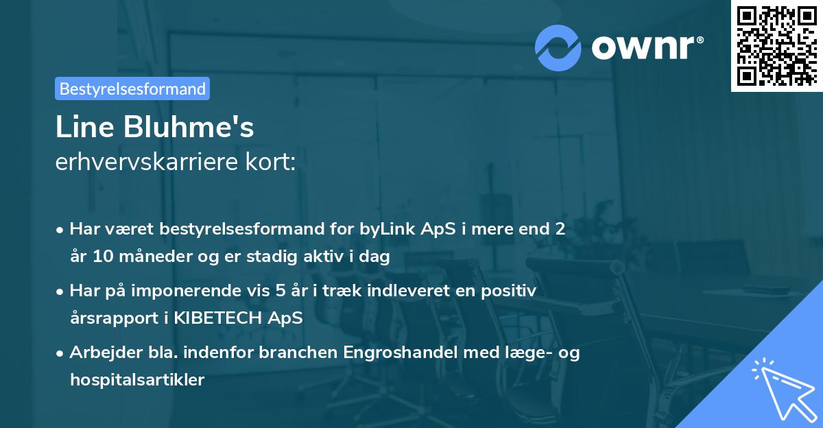 Line Bluhme's erhvervskarriere kort