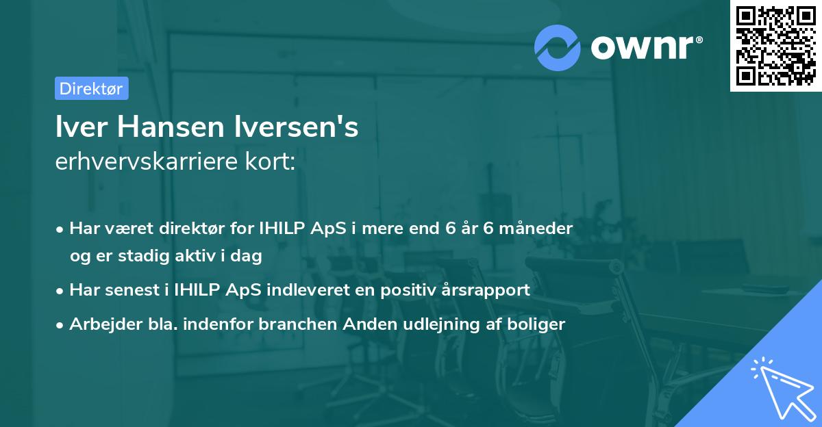 Iver Hansen Iversen's erhvervskarriere kort
