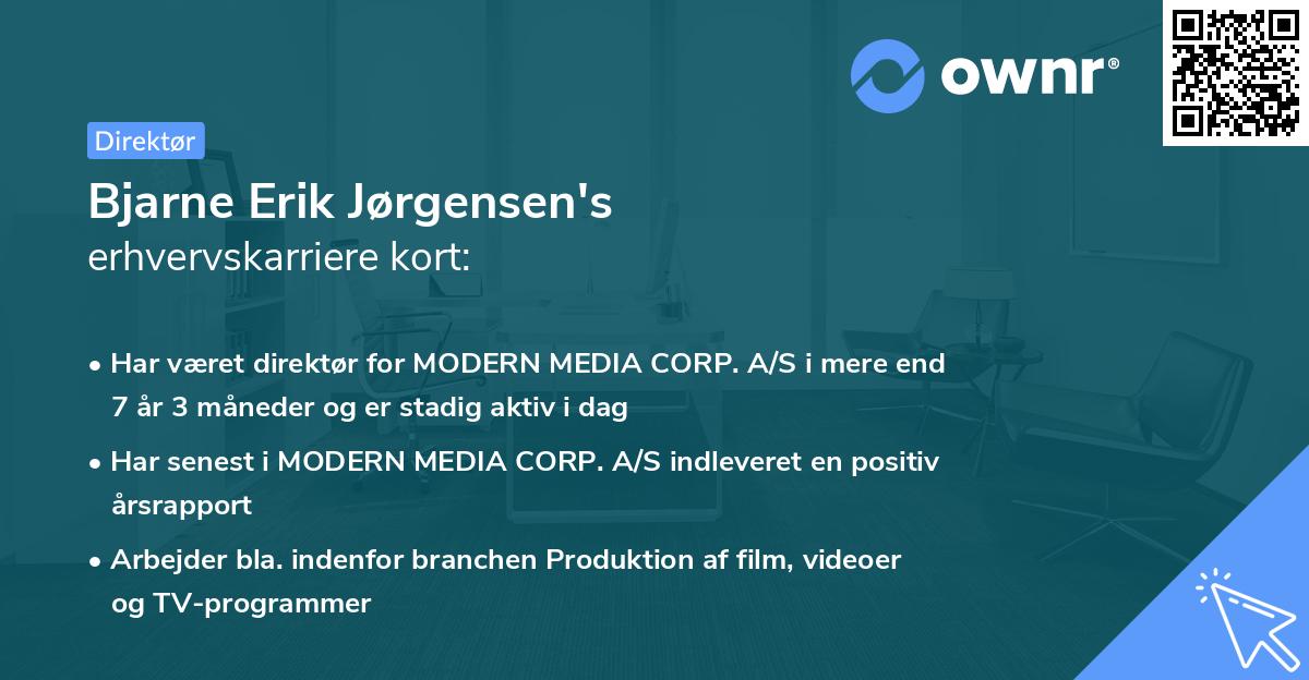 Bjarne Erik Jørgensen's erhvervskarriere kort