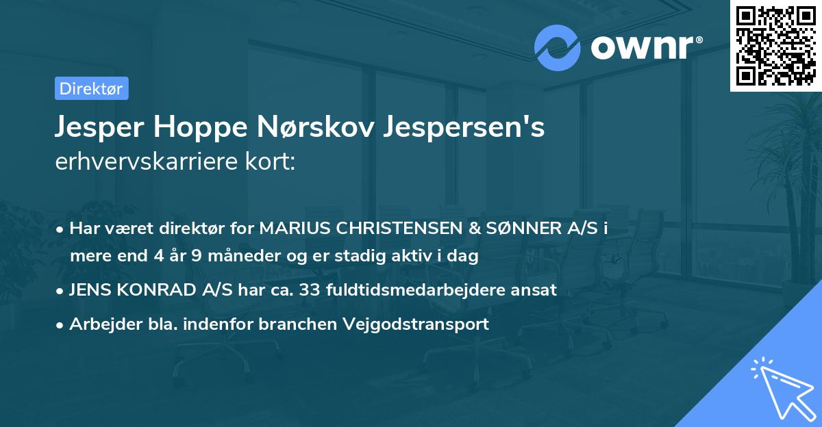 Jesper Hoppe Nørskov Jespersen's erhvervskarriere kort