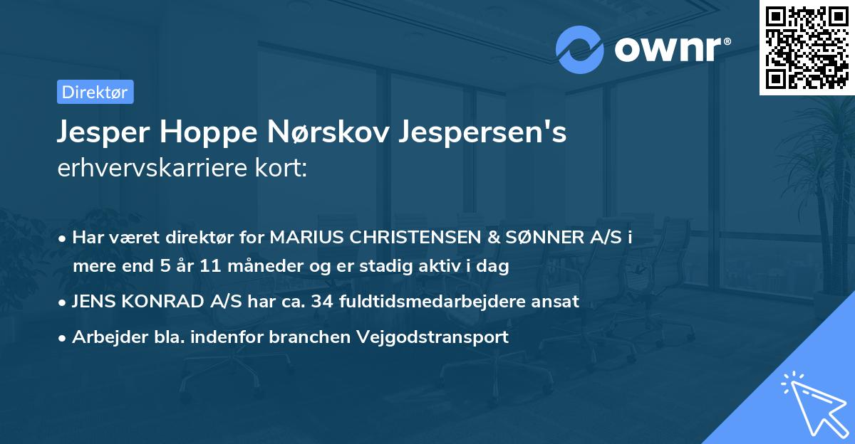 Jesper Hoppe Nørskov Jespersen's erhvervskarriere kort