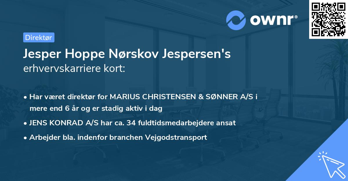 Jesper Hoppe Nørskov Jespersen's erhvervskarriere kort