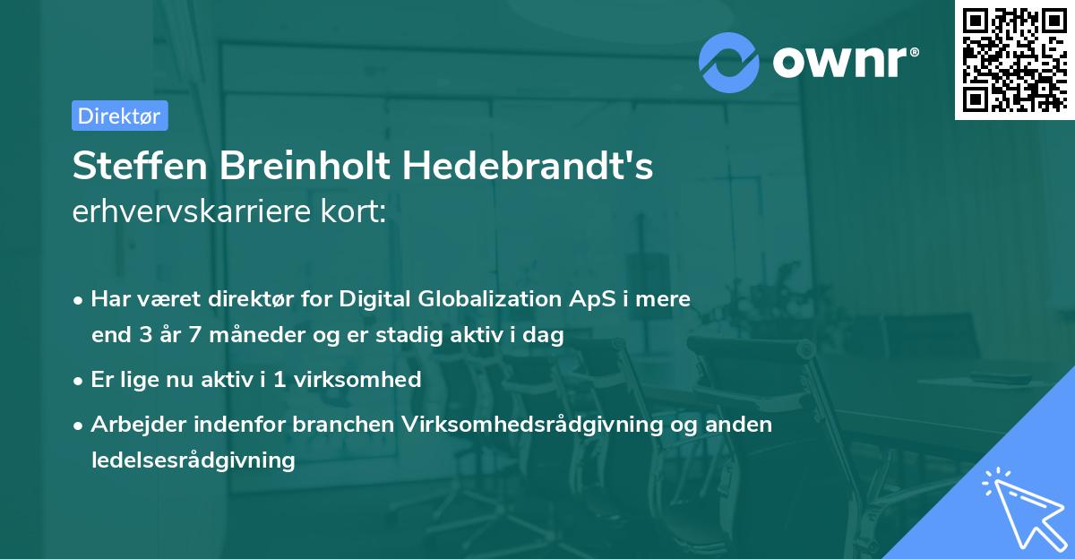 Steffen Breinholt Hedebrandt's erhvervskarriere kort