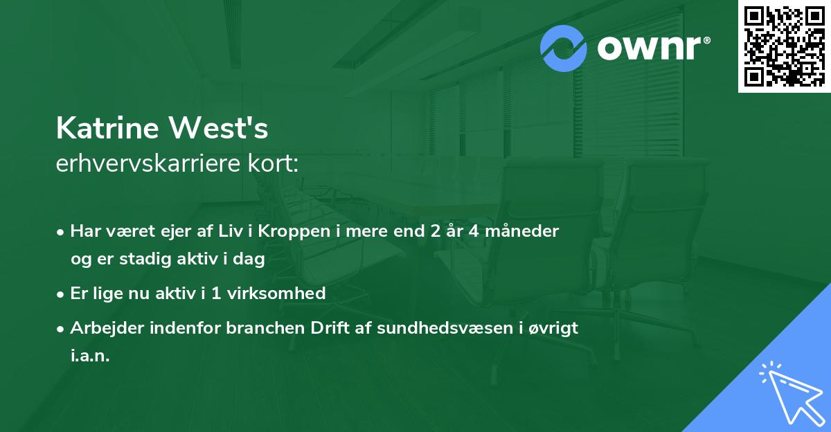 Katrine West's erhvervskarriere kort
