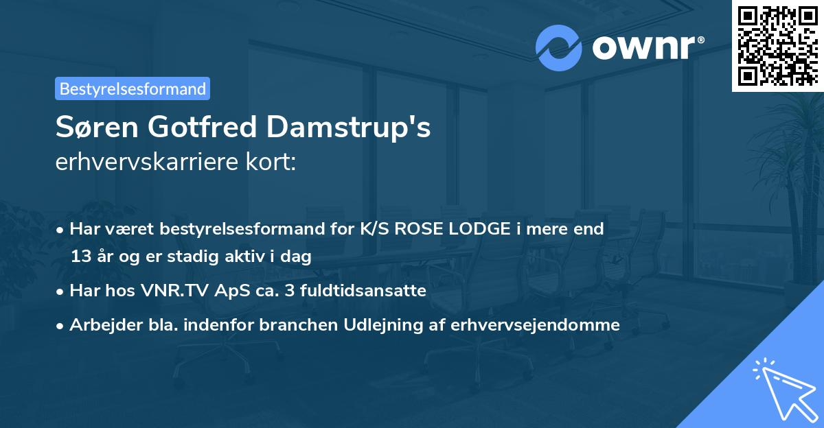 Søren Gotfred Damstrup's erhvervskarriere kort