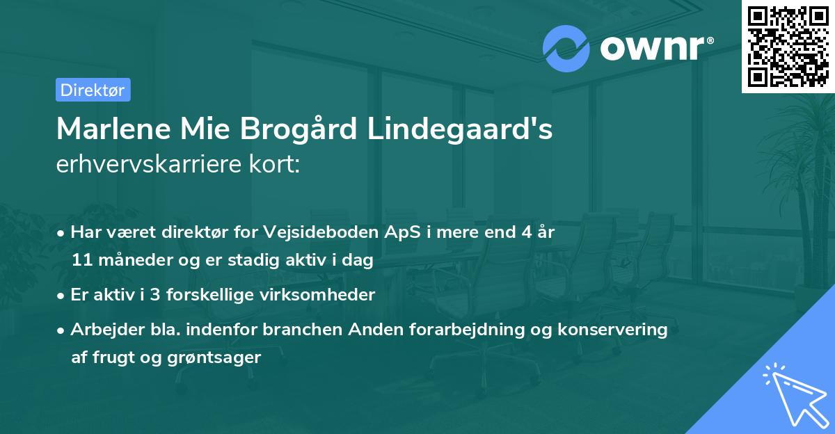Marlene Mie Brogård Lindegaard's erhvervskarriere kort