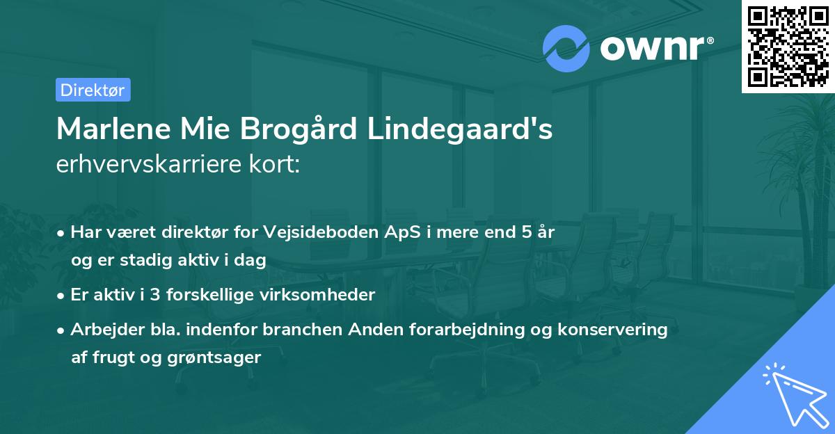 Marlene Mie Brogård Lindegaard's erhvervskarriere kort