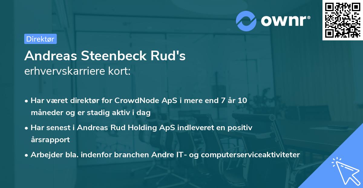 Andreas Steenbeck Rud's erhvervskarriere kort