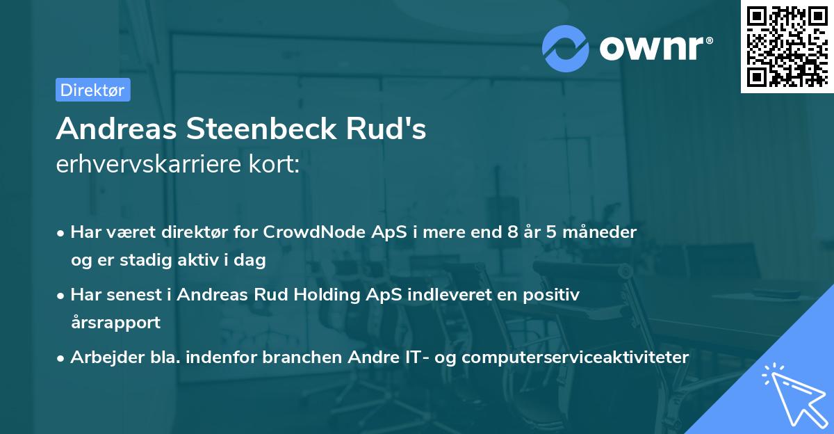 Andreas Steenbeck Rud's erhvervskarriere kort