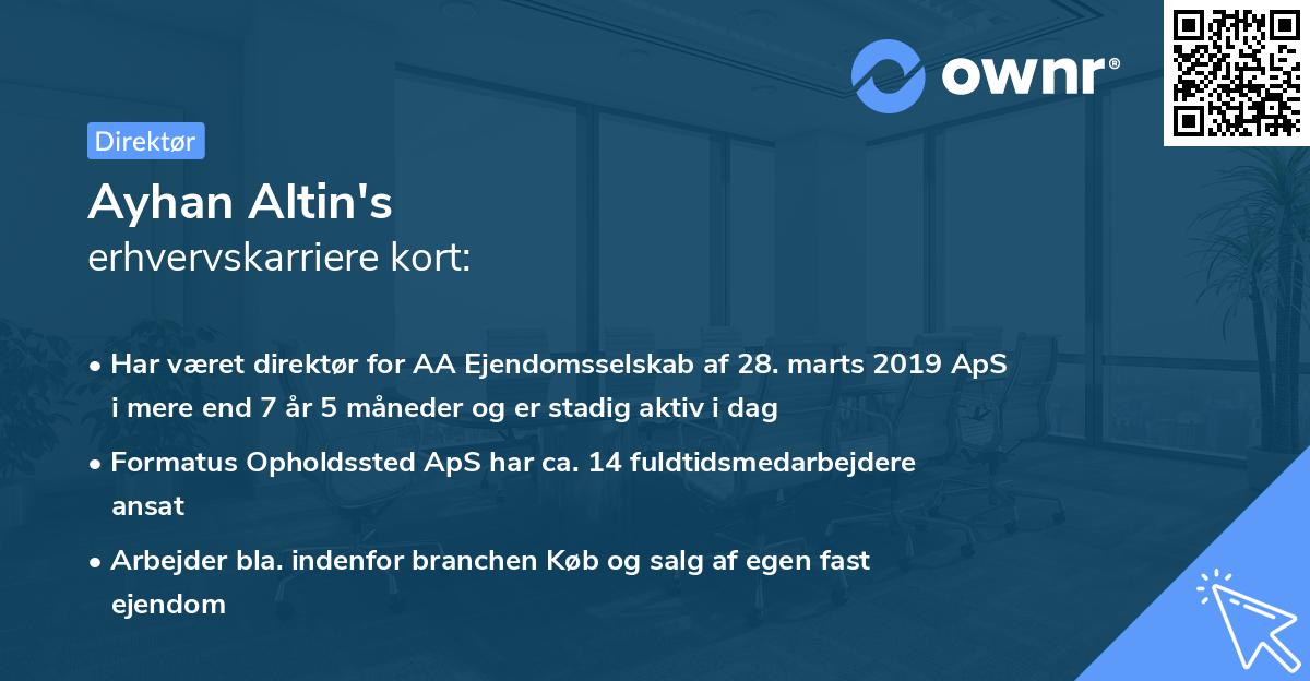 Ayhan Altin's erhvervskarriere kort