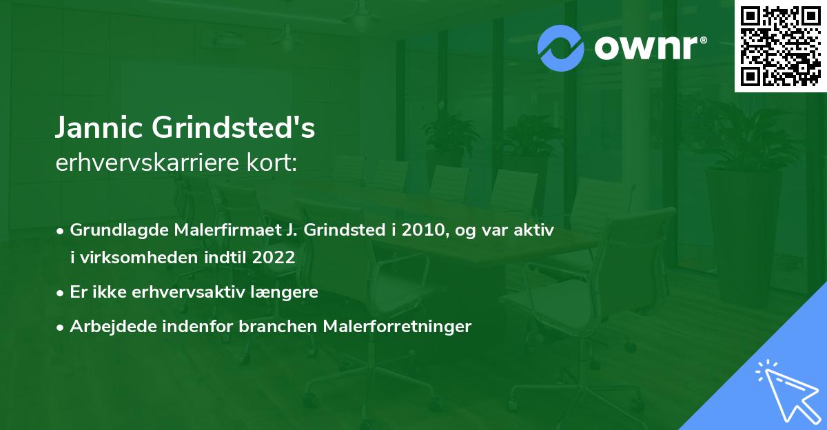 Jannic Grindsted's erhvervskarriere kort