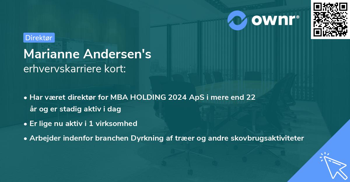 Marianne Andersen's erhvervskarriere kort