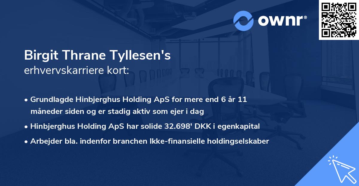 Birgit Thrane Tyllesen's erhvervskarriere kort