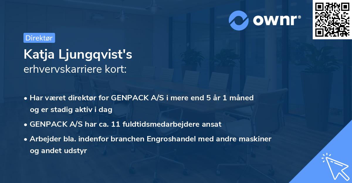 Katja Ljungqvist's erhvervskarriere kort