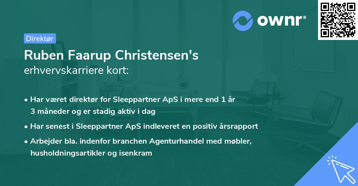 Ruben Faarup Christensen's erhvervskarriere kort