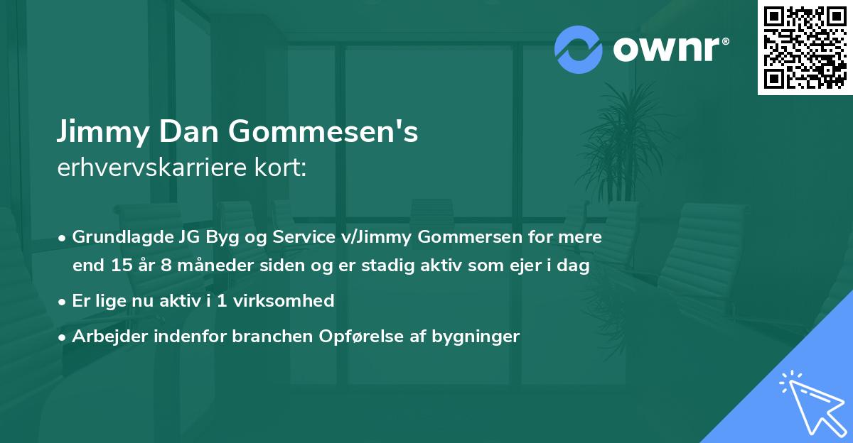 Jimmy Dan Gommesen's erhvervskarriere kort