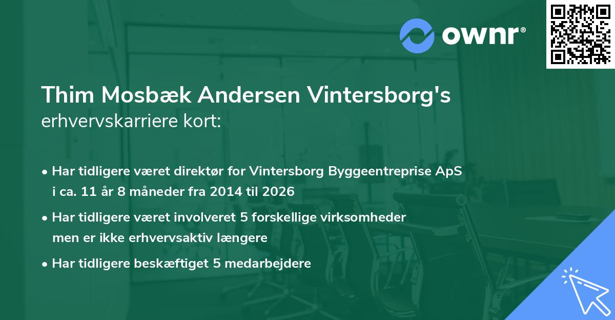 Thim Mosbæk Andersen Vintersborg's erhvervskarriere kort