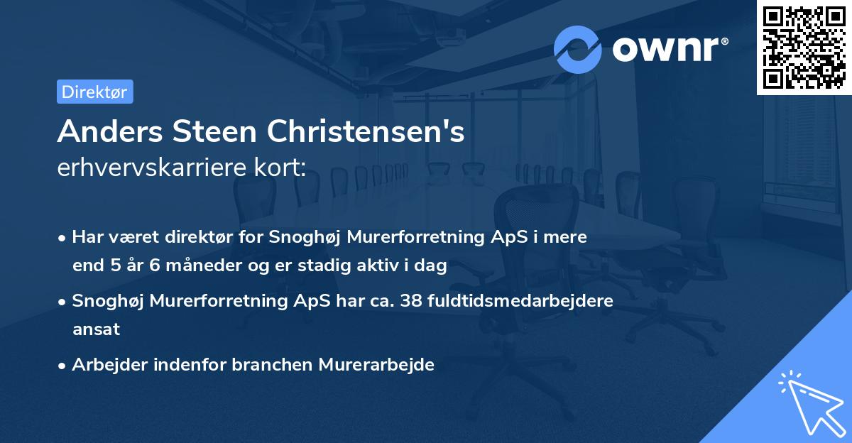 Anders Steen Christensen's erhvervskarriere kort