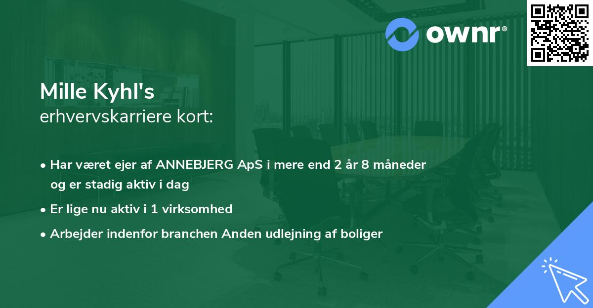 Mille Kyhl's erhvervskarriere kort