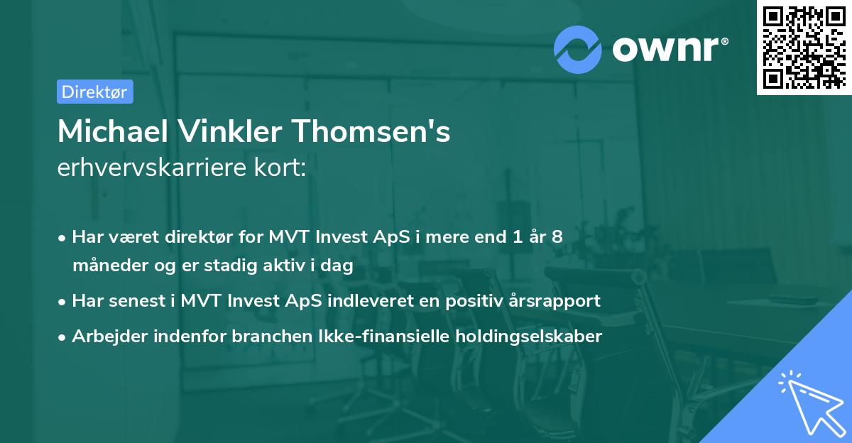 Michael Vinkler Thomsen's erhvervskarriere kort