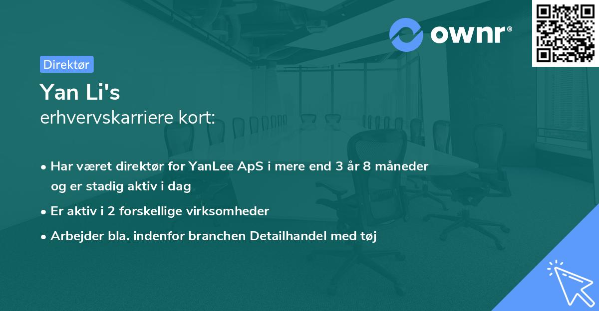 Yan Li's erhvervskarriere kort