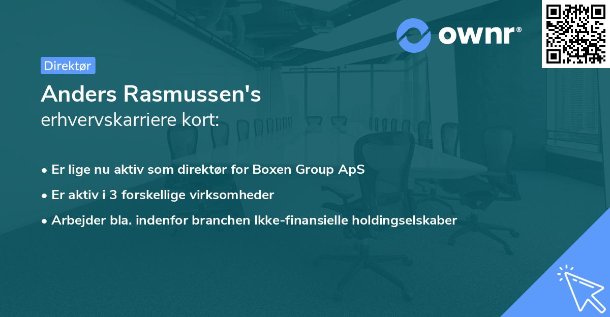 Anders Rasmussen's erhvervskarriere kort
