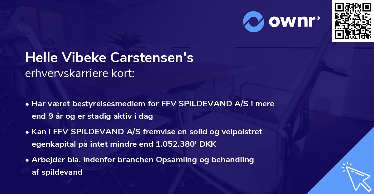 Helle Vibeke Carstensen's erhvervskarriere kort
