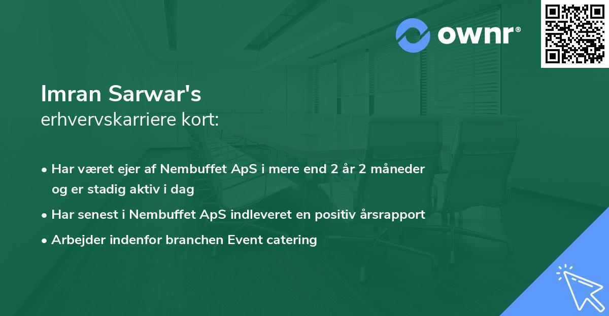 Imran Sarwar's erhvervskarriere kort